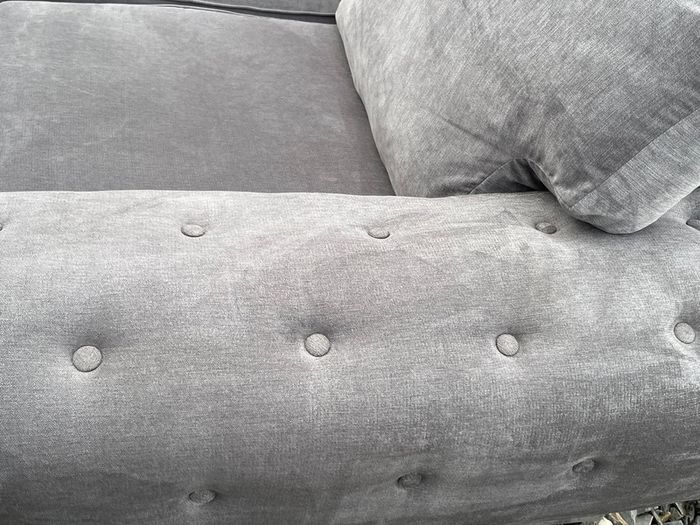 Verona Grey L shaped corner sofa + footstool
