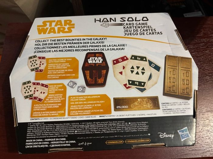 Disney Star Wars Han Solo Sabacc Card Game Hasbro 2017
