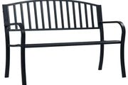 Garden Bench Black 120 cm Steel