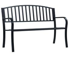 Garden Bench Black 120 cm Steel