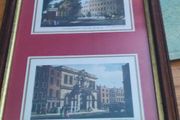 FRAMED a triptych print of 'Marine School, Looking up the Liffey', 'Charlemont House', and 'Tholsell', Dublin, after Malton