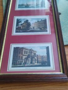 FRAMED a triptych print of 'Marine School, Looking up the Liffey', 'Charlemont House', and 'Tholsell', Dublin, after Malton