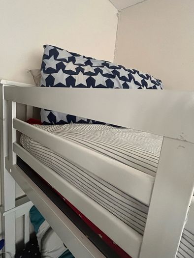 White single bunkbeds