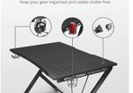 Gaming-Metal Frame Computer Desk with Cup Holder, Headphone Hook & Cable Basket Black