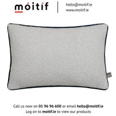 Oasis Rectangular Cushion - Ecru/Navy