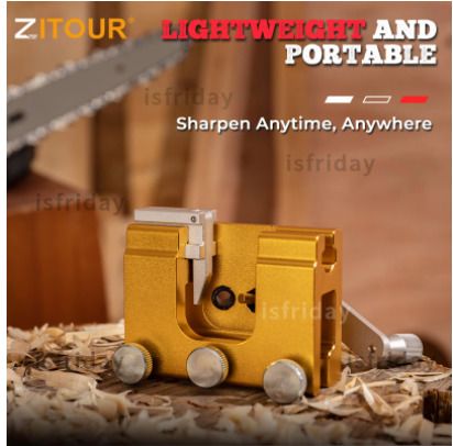 BRAND NEW Easy Portable Chainsaw Sharpener With 3PCS Grinder Stones Aluminium Chainsaw Sharpening Jig Chain Saw Drill Sharpen Tool