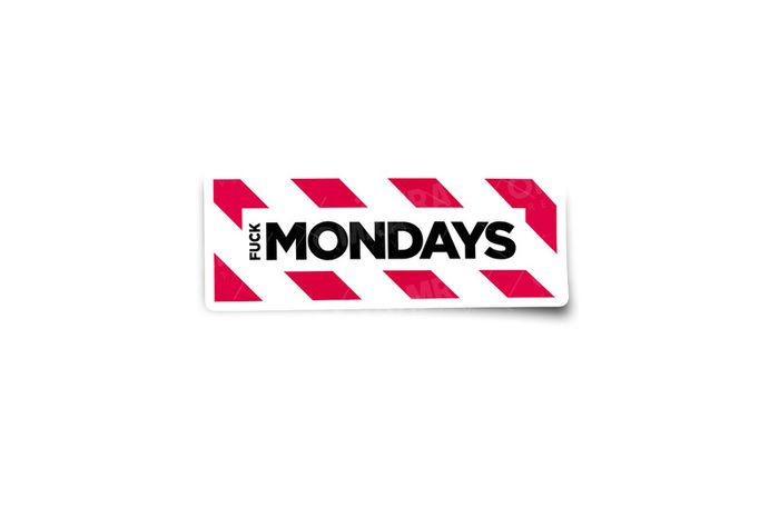 Fck Mondays Parody Glossy Stickers 2-Pack