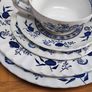 44 pcs Vintage J & G Meakin Ironstone Blue Nordic Onion Pattern Hand Engraving Made In England Image 10