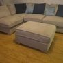 Large grey L shaped sofa & matching footstool Image 3