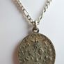 Antique Religious Large  Pendant. Saint Virgin Mary & Jesus Christ Child and  chain Image 6