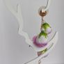 Cottagecore - Pink & White Rose Bud Round Pearl Stud Cascading Tassedl Earrings Image 5