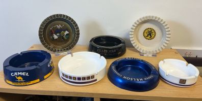 7 vintage  ashtrays