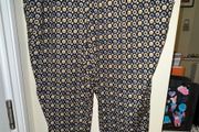 Matalan Papaya Black with Blue, Brown and Cream Pattern Tapered Trousers