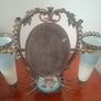 French vanity piece with opaline hand painted vases Image 6