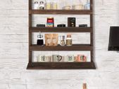 Wood Spice Rack Wall Mount, Wooden Spice Rack Holder, Seasoning Rack, Countertop or Wall Mount Tiered Door Spice Rack