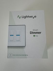 Lightwave 2 Gang Smart Dimmer Switch - White