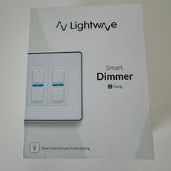Lightwave 2 Gang Smart Dimmer Switch - White