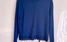F&F Girls Cardigan 11-12Y | Navy Blue with Lace