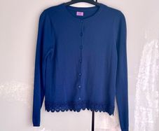 F&F Girls Cardigan 11-12Y | Navy Blue with Lace