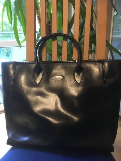 Vintage TEXIER Leather Briefcase Tote Bag