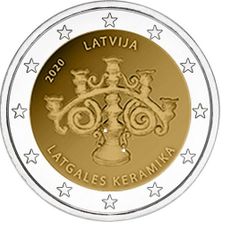 Latvia 2 Euro Commemorative Coin 2020 - Latgalian Ceramics. UNCIRCULATED