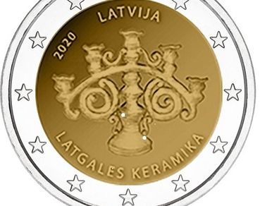 Latvia 2 Euro Commemorative Coin 2020 - Latgalian Ceramics. UNCIRCULATED
