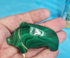 Genuine Malachite Carved Ani