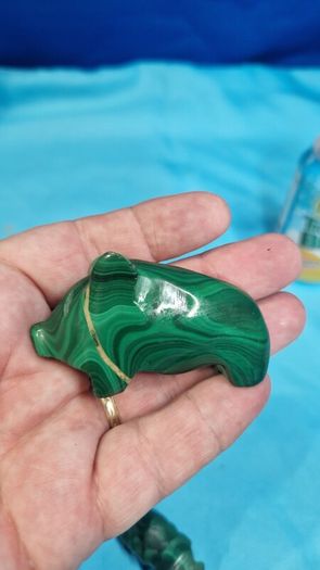 Genuine Malachite Carved Ani