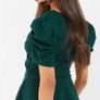 Quiz Green Glitter Wrap Peplum Top. Size 14. New Image 3