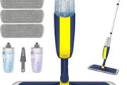 Microfiber Floor Mop Dry Wet Mop with 2 Refillable Bottles and 4 Washable Pads 360 Degree Rotatable Cleaning Mop for Home Kitchen Hardwood Laminate Wood Tiles (FREE POSTAGE)