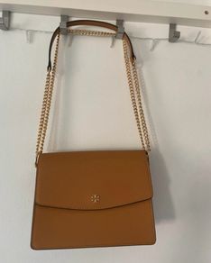 Tory Burch Brown Cross Body Bag with Gold Hardware