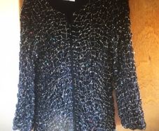 Black Sequin Designer Joseph Ribkoff Jacket 10/12