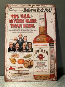 Jim Beam Ripleys Tin Metal sign