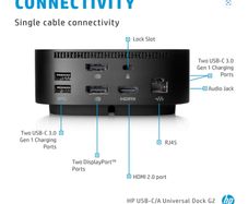 HP USB-C 120W Dock G5 | Expand Ports | Connect Up to Three Displays | Space-Saving Design | Universal compatibility