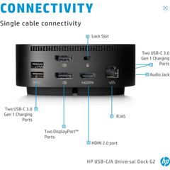 HP USB-C 120W Dock G5 | Expand Ports | Connect Up to Three Displays | Space-Saving Design | Universal compatibility