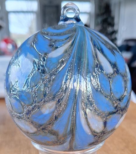 Decorative glass hanging ornament.