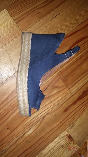 Navy Wedge Sandals