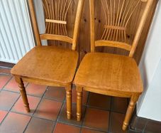 Set of 4 Solid Wood Dining Chairs (Wheat-Back / Spindle Style)