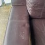 Brown leather sofa & armchair Image 7