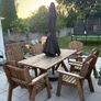 Solid Wood Garden Furniture - Table & 8 Chairs Image 2