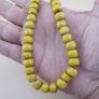 Antique Yellow African Style Glass Beads Strand 22 inches Image 10