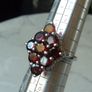 Statement Sterling Silver and Garnet Cluster Ring, Size L Image 8