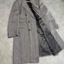 Men's Gray Double-Breasted Herringbone Coat Image 6