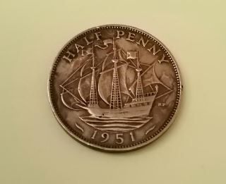 1951 George VI UK Half Penny
