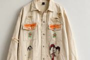Hand-painted graffiti denim jacket