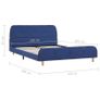 Bed Frame Blue Fabric 135x190 cm Image 2