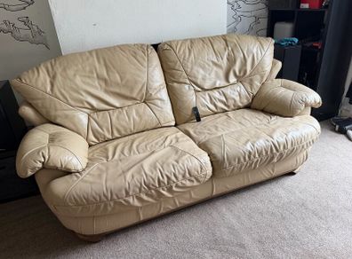 Free!- 3 seater sofa real leather hardwood