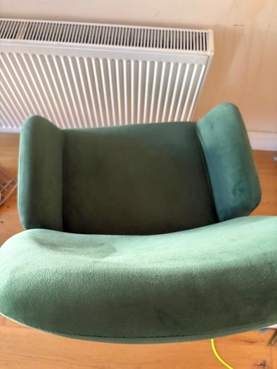 Green Velvet Swivel Desk Arm Chair