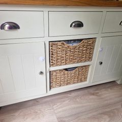 Cream and oak sideboard