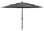 3-Tier Parasol with Aluminium Pole Anthracite 3.5 m